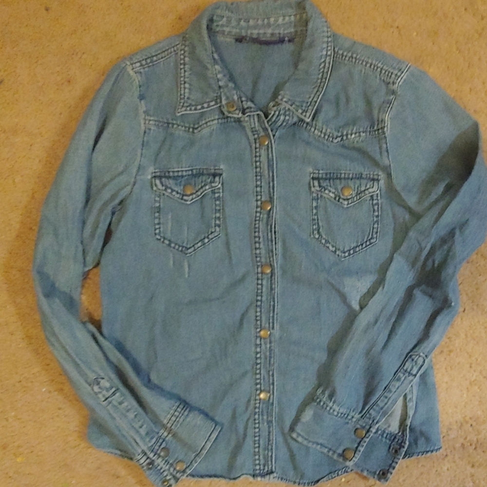 Denim button down with snaps